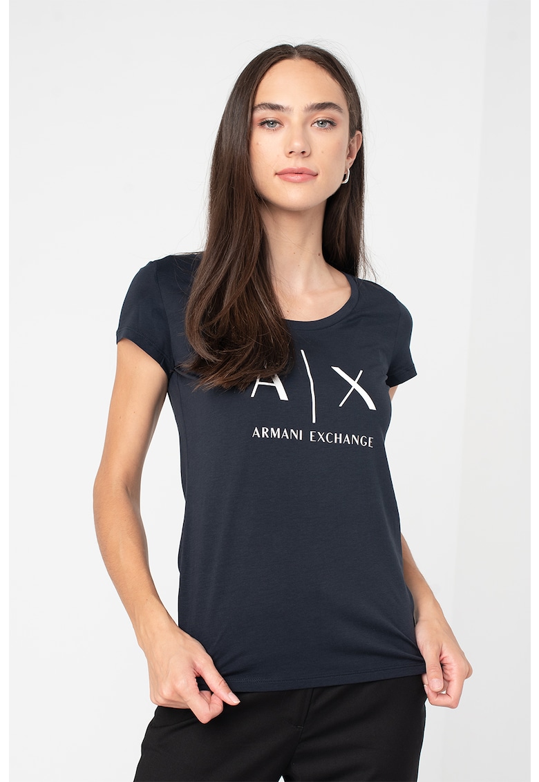 Вталена тениска с лого ARMANI EXCHANGE