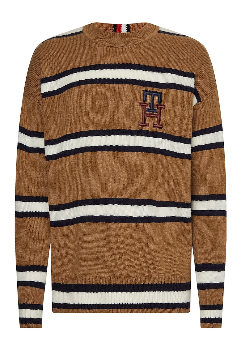 Раиран пуловер с вълна с лого Tommy Hilfiger