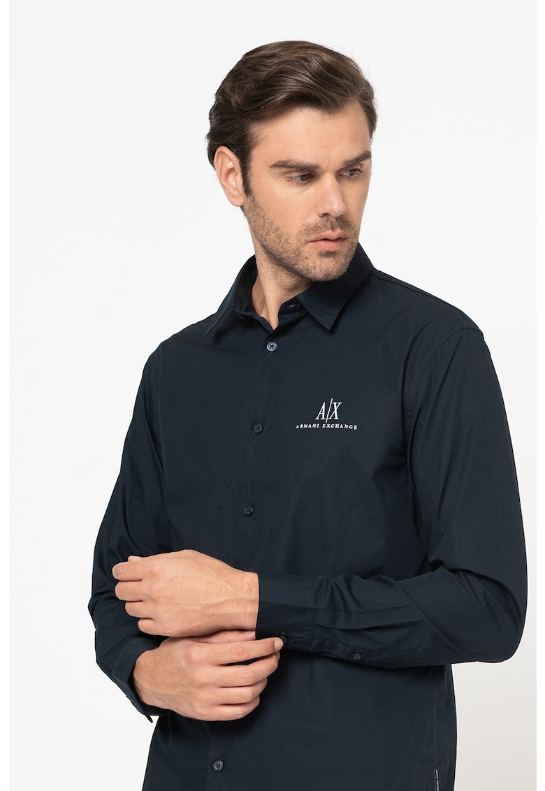 Риза с бродирано лого ARMANI EXCHANGE