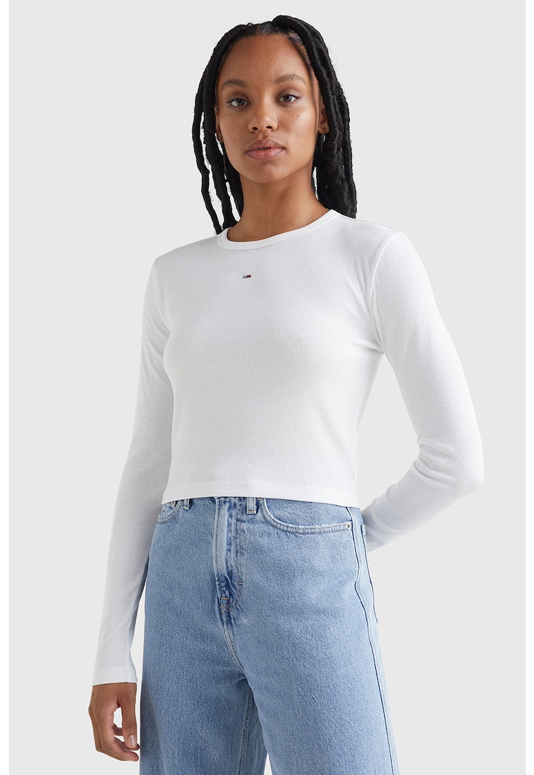 Рипсена блуза с органичен памук Tommy Jeans