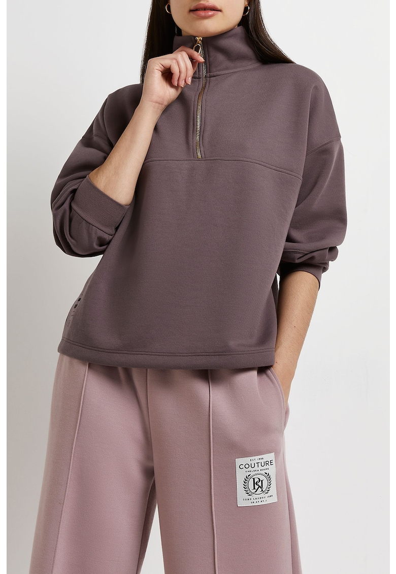 Суитшърт със свободна кройка и къс цип RIVER ISLAND