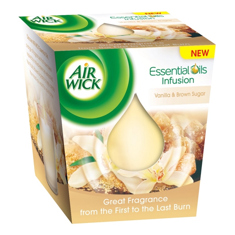 Air Wick Essential Oil Vanilla & Brown Sugar ароматна свещ 105 гр.