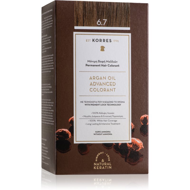 Korres Argan Oil перманентната боя за коса с арганово масло цвят 6.7 Cocoa 50 мл. на ниска цена