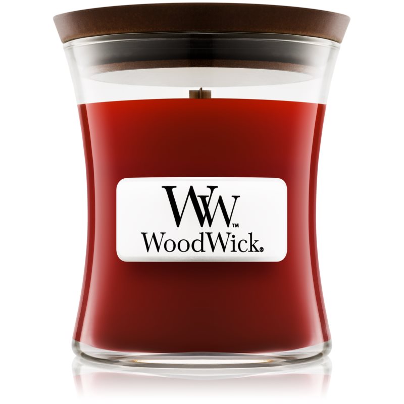 Woodwick Cinnamon Chai ароматна свещ с дървен фитил 85 гр.