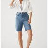 Дънкови бермуди с висока талия Marks Spencer
