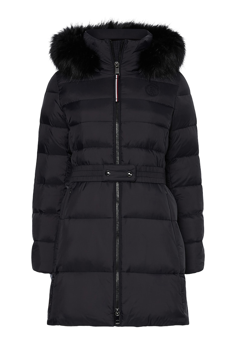 Зимно яке Essential с качулка и колан Tommy Hilfiger