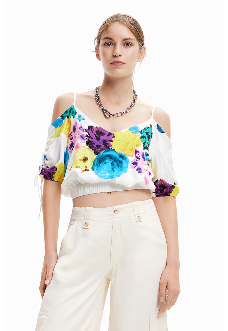 Къса блуза с голи рамене DESIGUAL