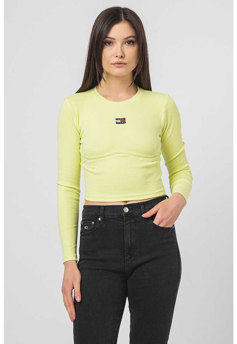 Къса блуза с органичен памук и поло Tommy Jeans