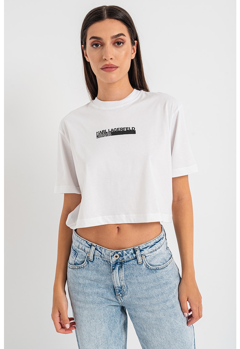 Къса тениска с лого KARL LAGERFELD JEANS