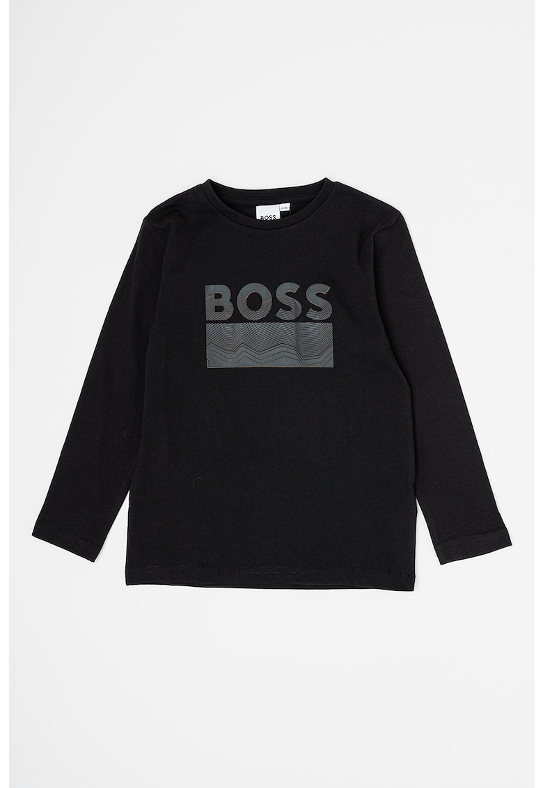 Памучна блуза на лога BOSS Kidswear