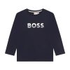 Памучна блуза с лого BOSS Kidswear