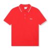 Памучна тениска с контрасти BOSS Kidswear
