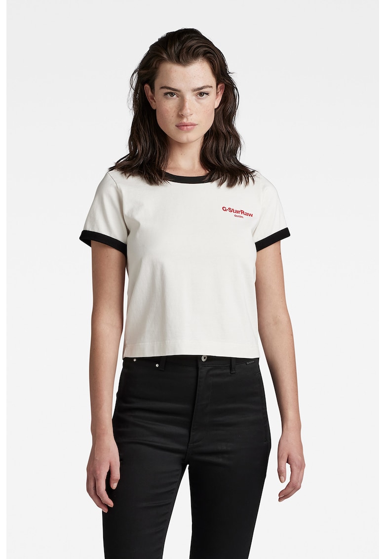 Памучна тениска с контрасти G-Star RAW