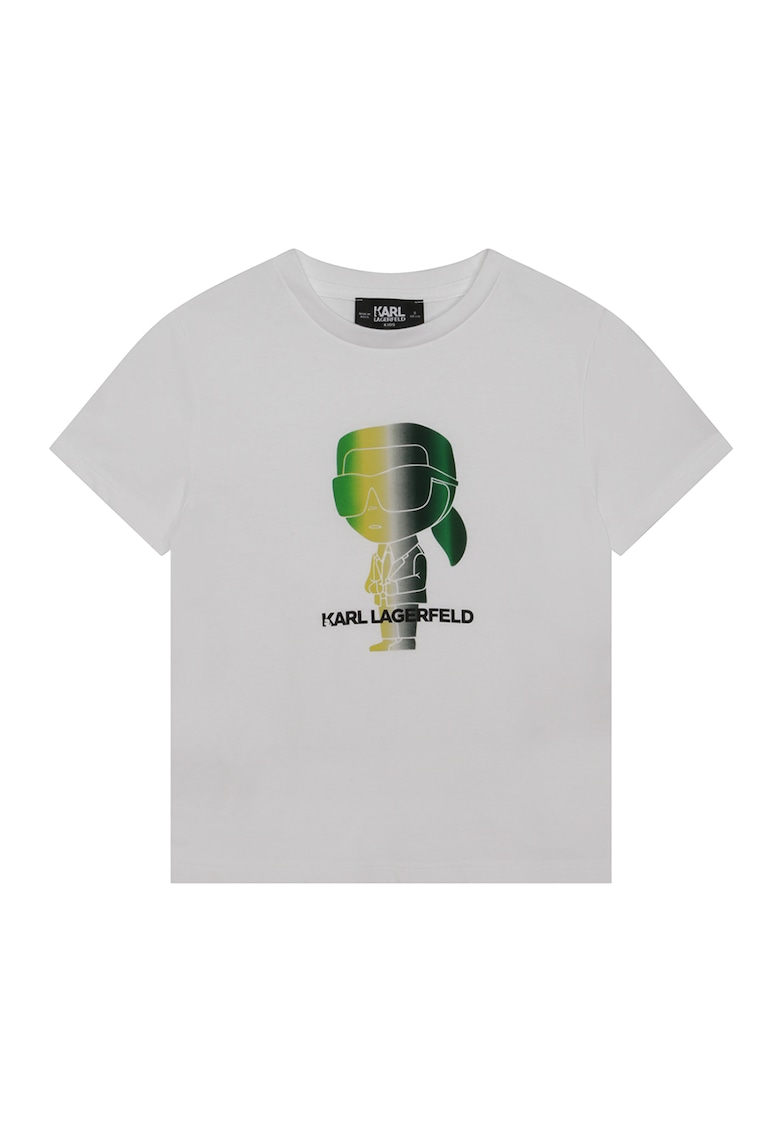 Памучна тениска с лого KARL LAGERFELD KIDS