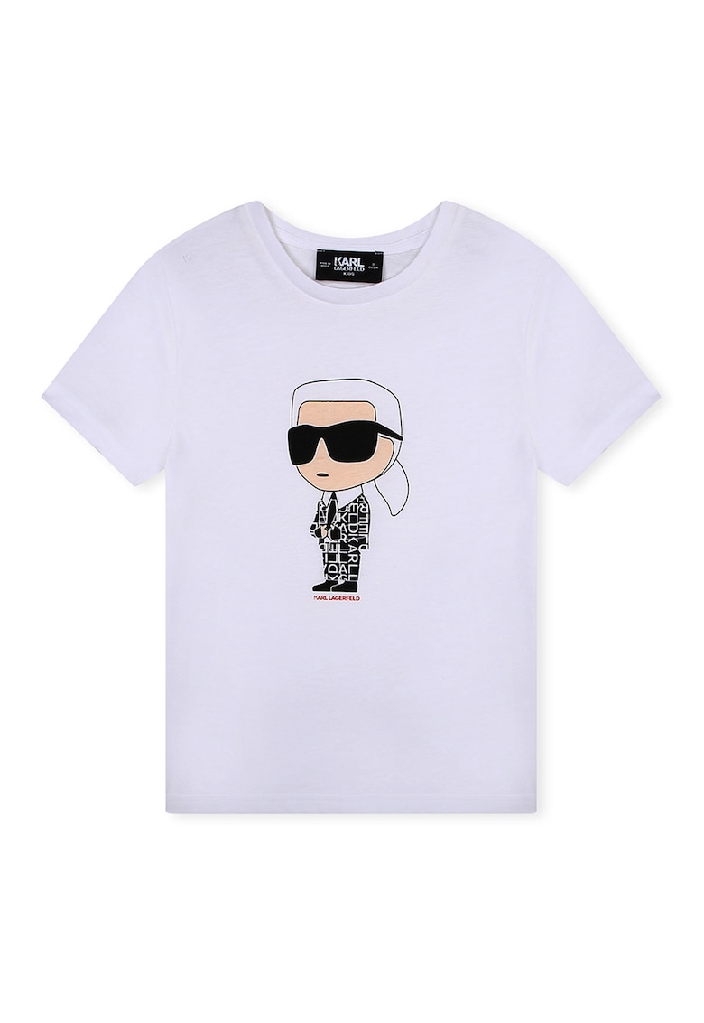 Памучна тениска с лого KARL LAGERFELD KIDS