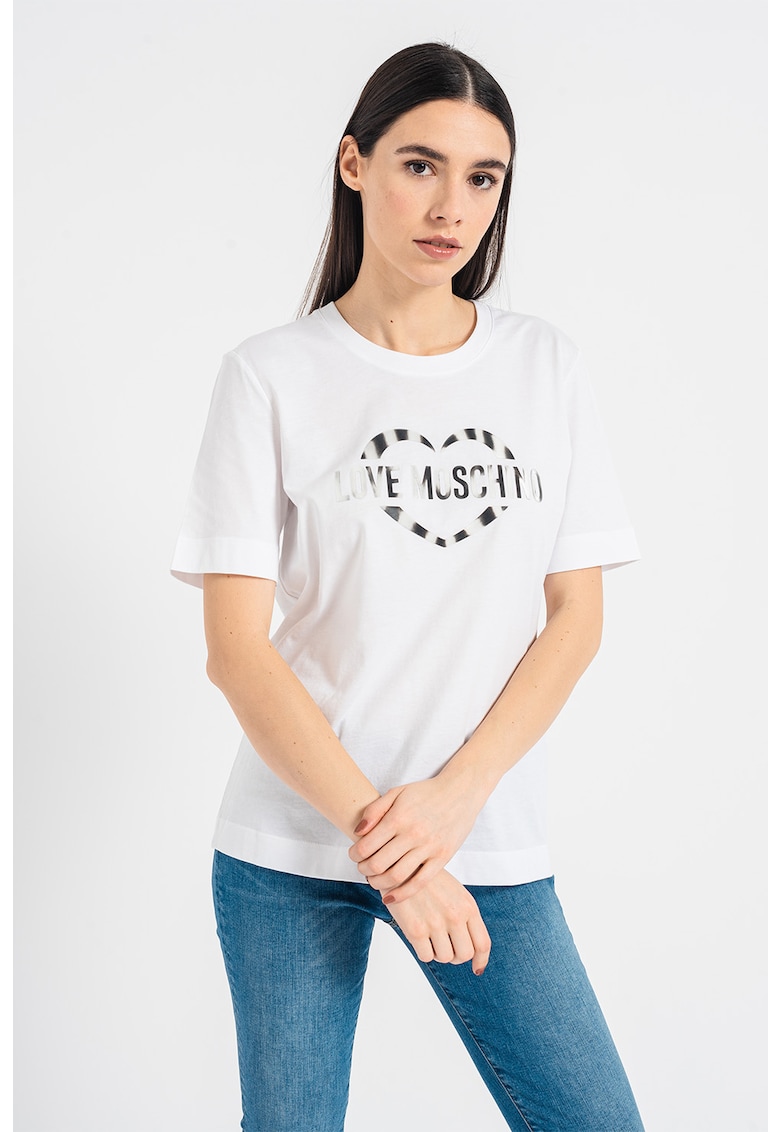Памучна тениска с лого Love Moschino