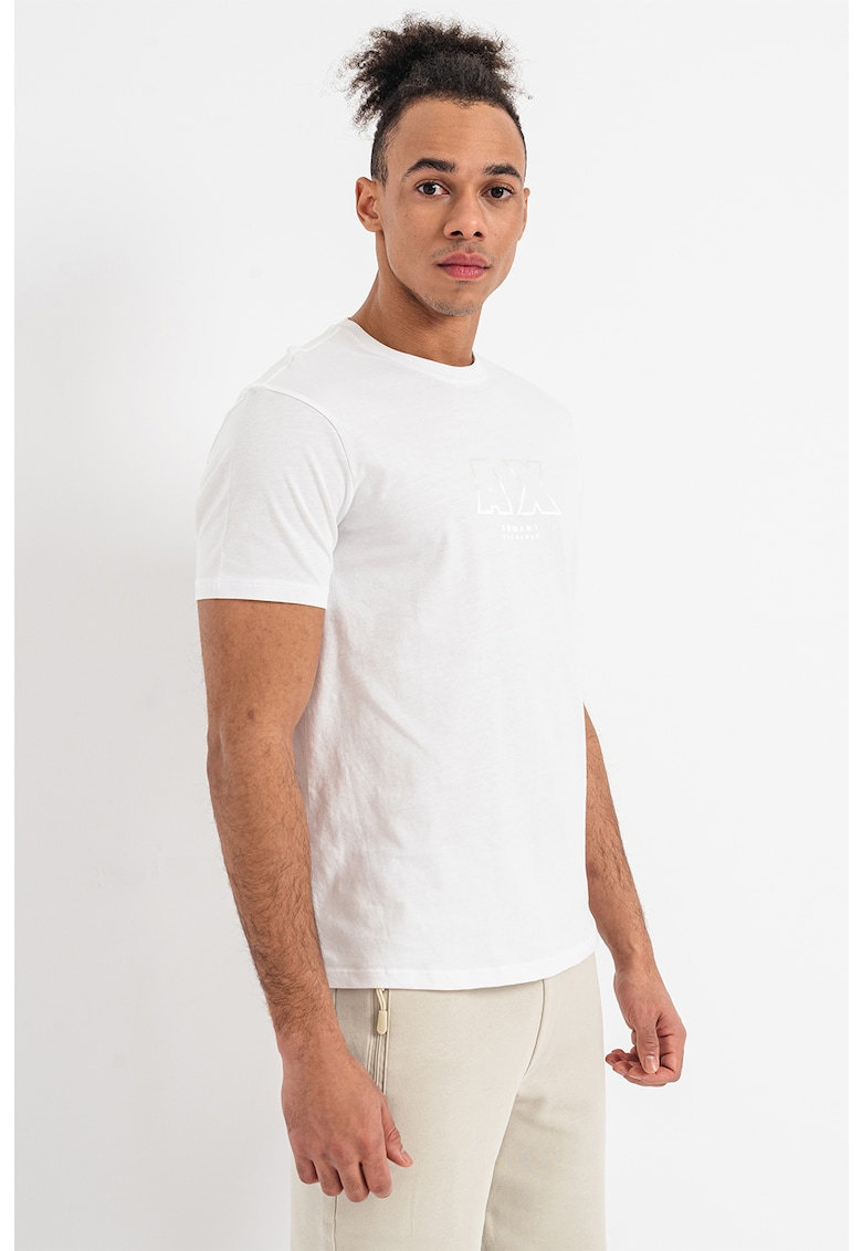Памучна тениска с овално деколте ARMANI EXCHANGE
