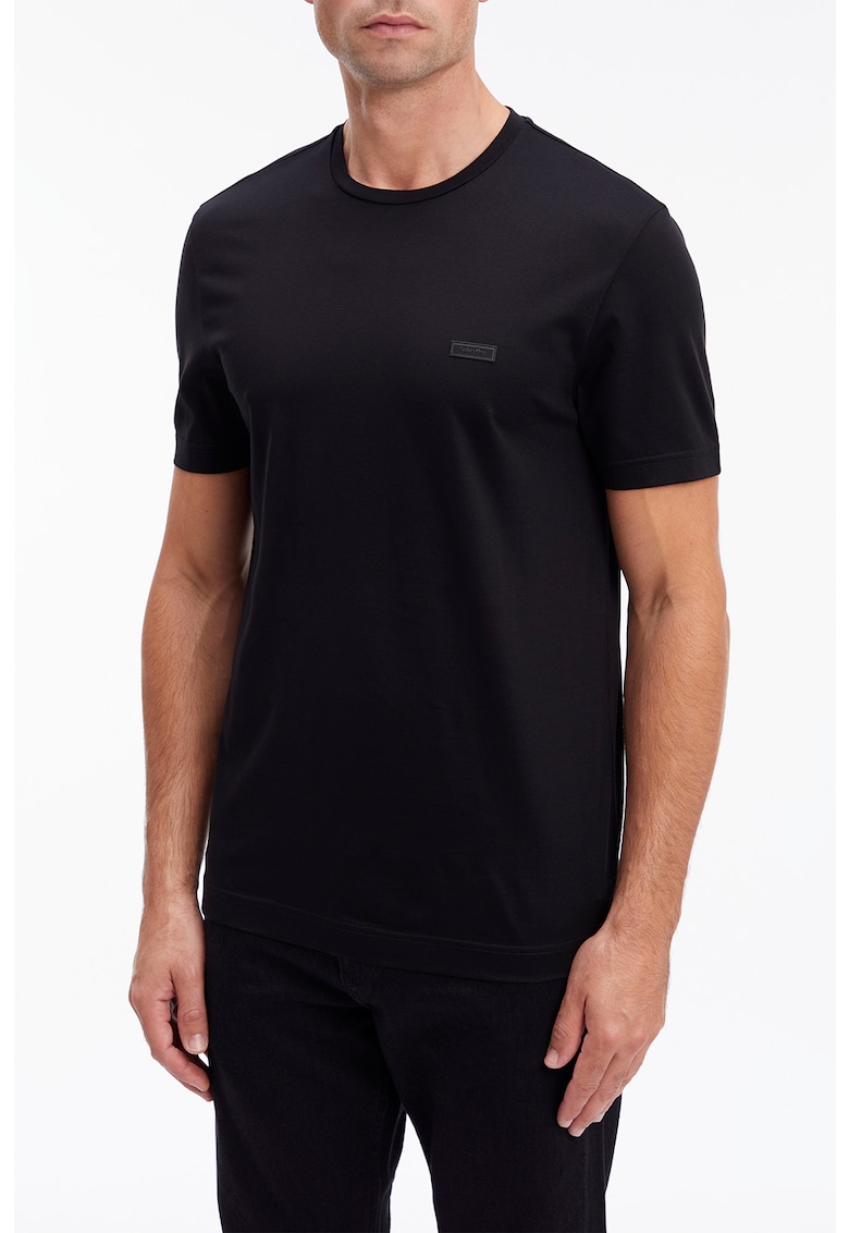 Памучна тениска с овално деколте CALVIN KLEIN