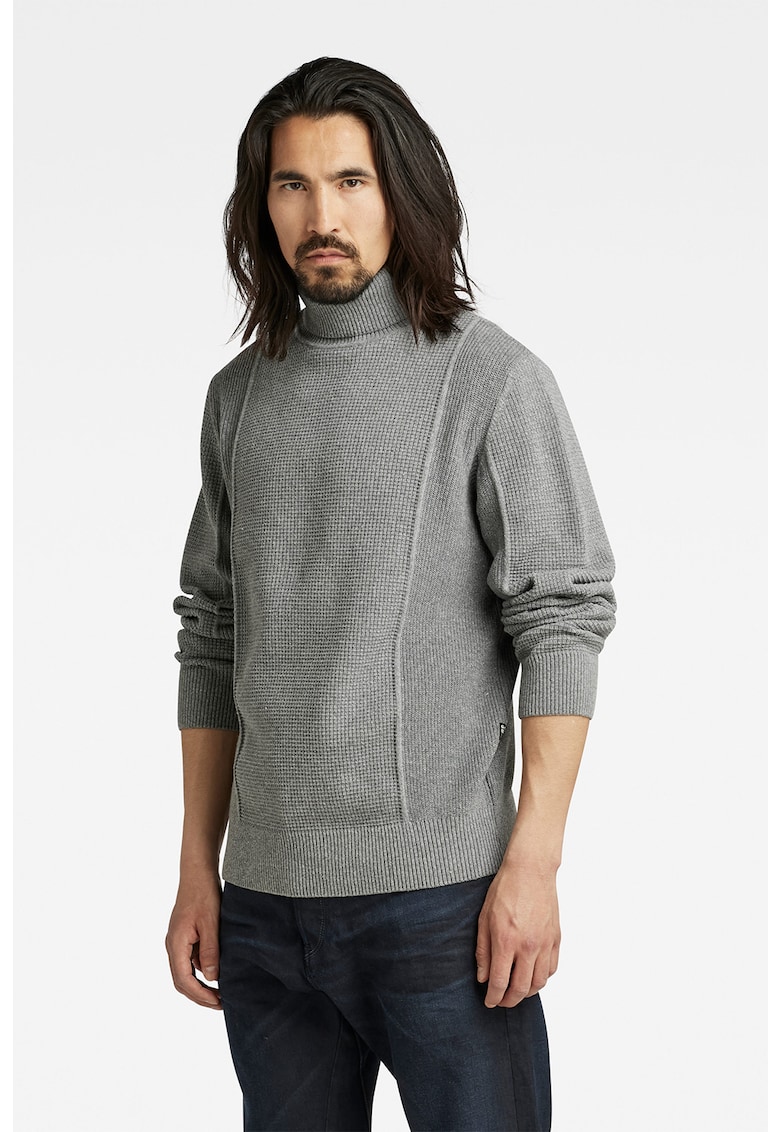 Плетен пуловер с памук и поло G-Star RAW