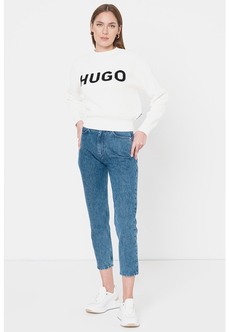 Пуловер с десен с лого HUGO