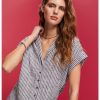 Раирана риза с къси ръкави Esprit