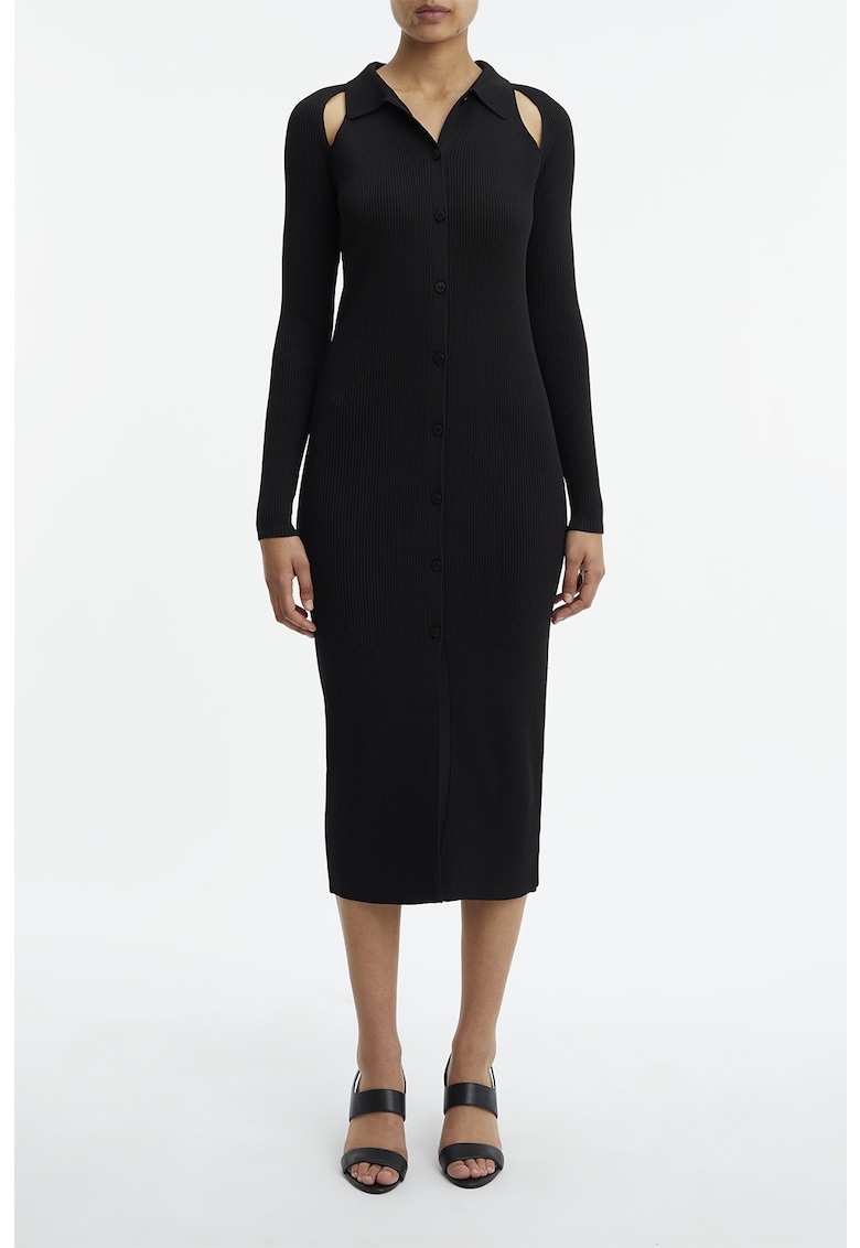 Рипсена рокля с отвори CALVIN KLEIN