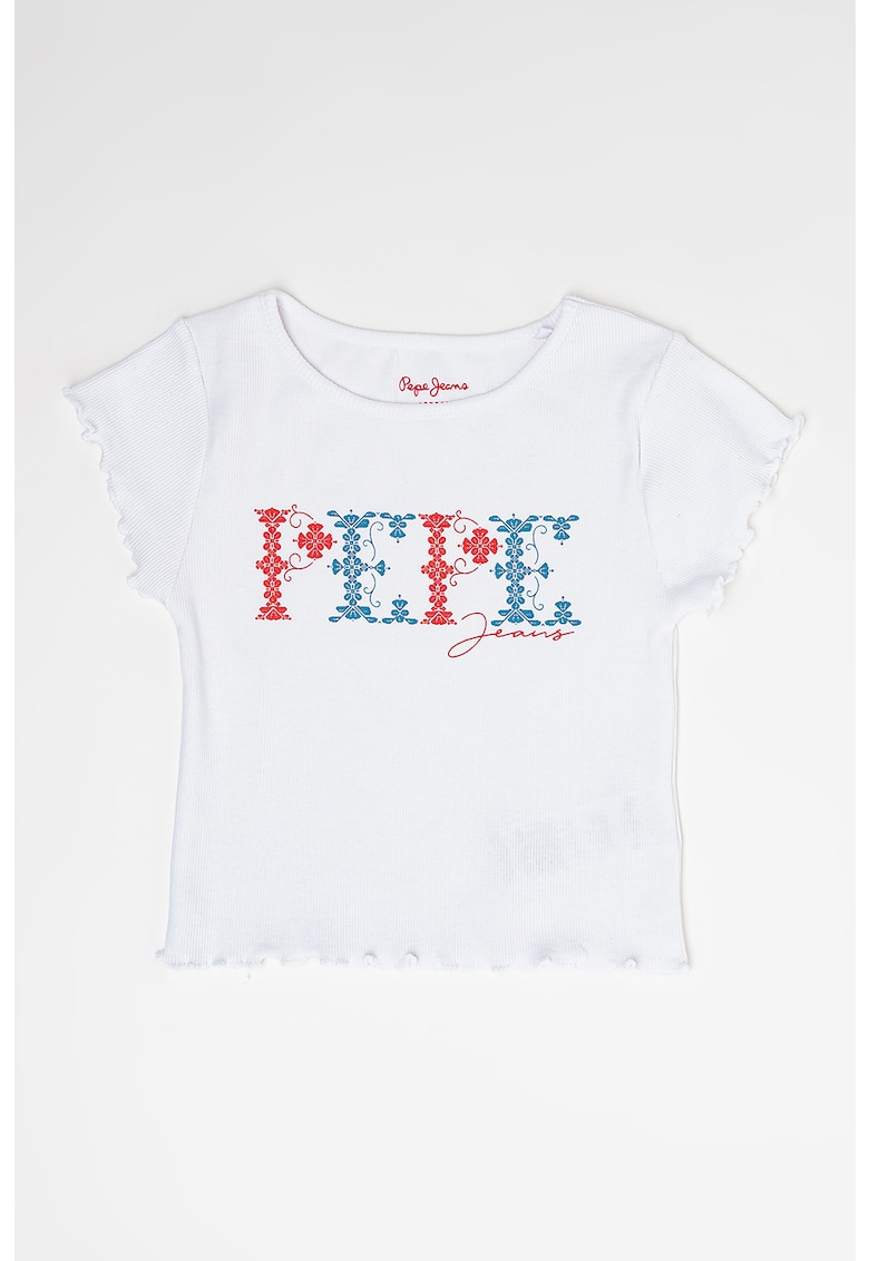Рипсена тениска Natalie с лого Pepe Jeans London