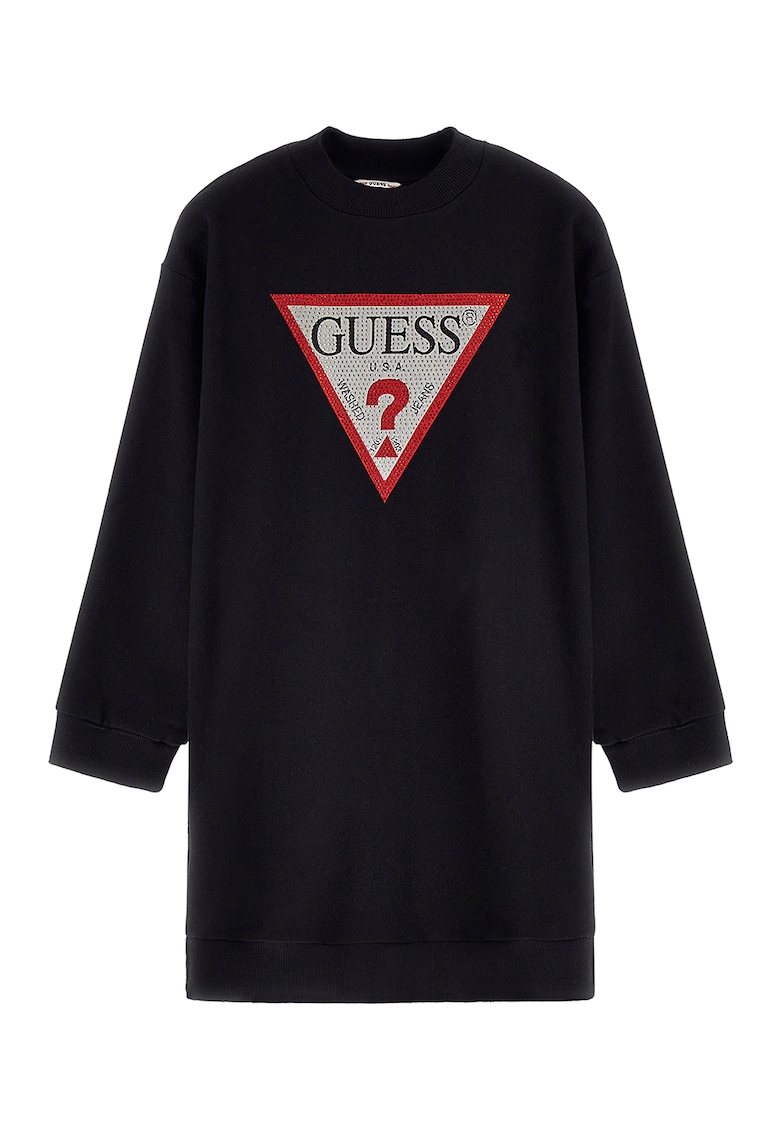 JEANS - Рокля с овално деколте и декоративни камъни GUESS