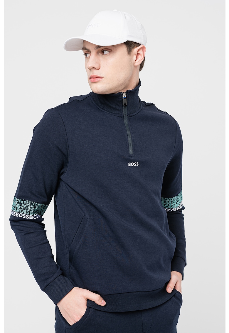Суитшърт Sweat1 с къс цип BOSS