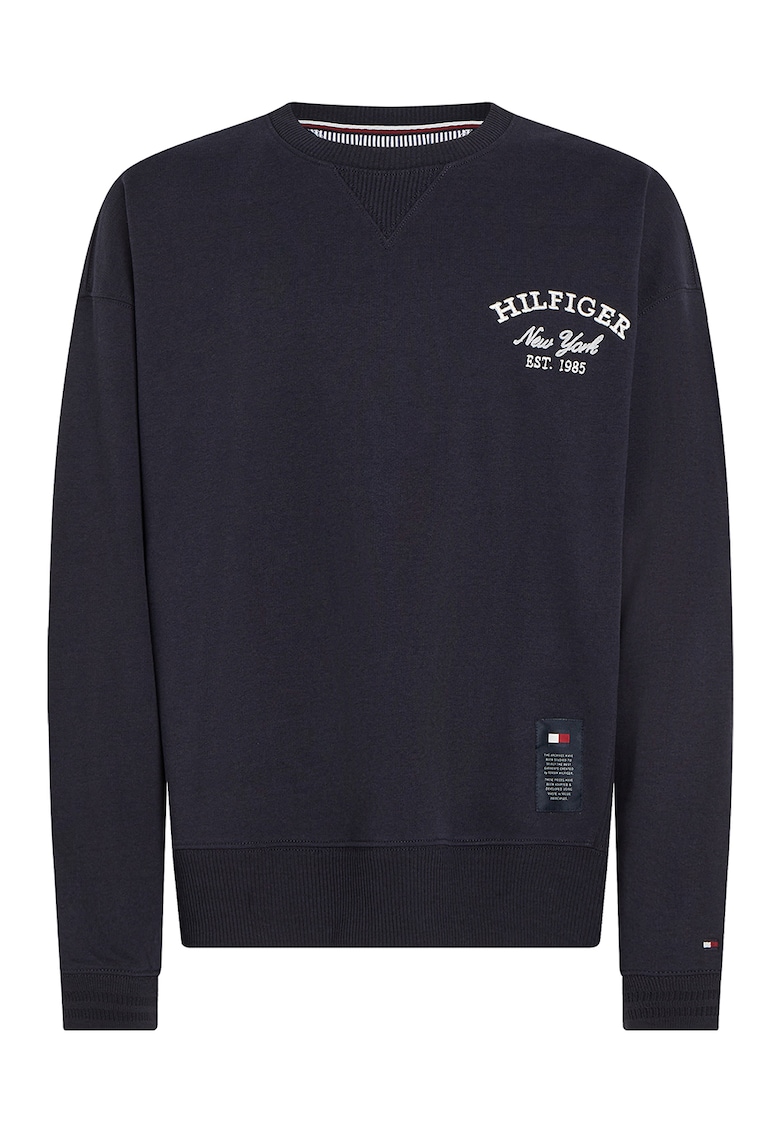 Суитшърт с овално деколте и бродирано лого Tommy Hilfiger