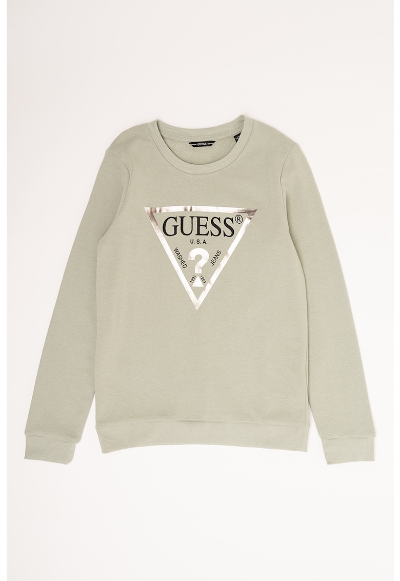 Суитшърт с овално деколте и лого GUESS JEANS