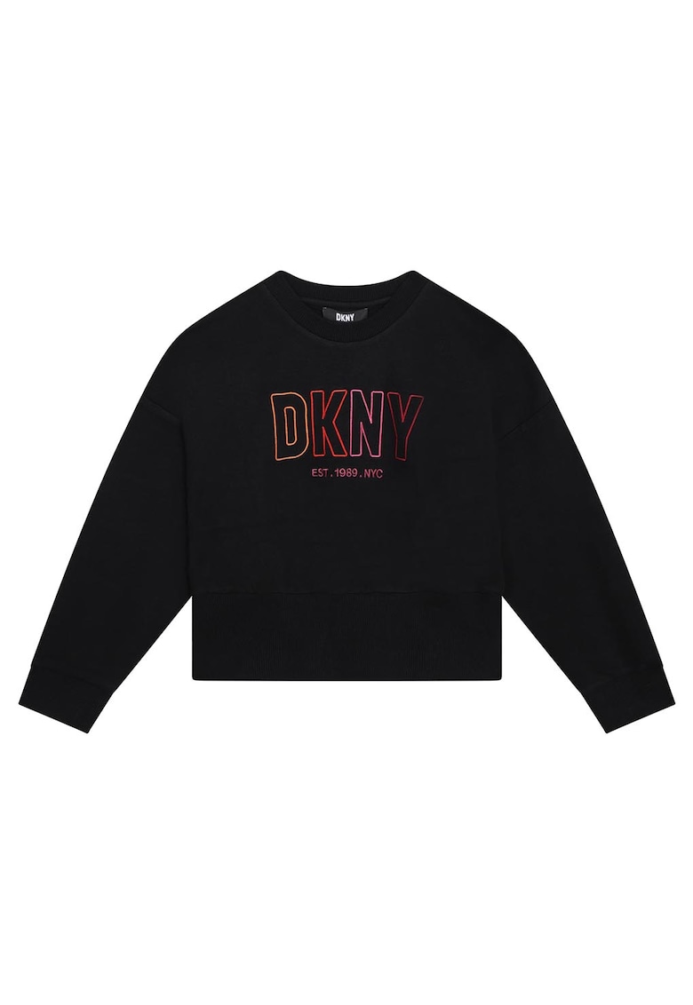 Суитшърт с паднали ръкави и лого DKNY