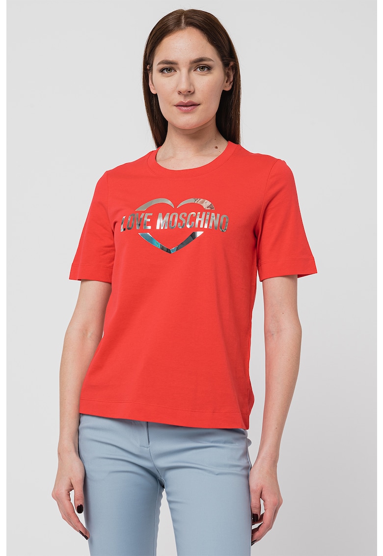 Тениска от памук с лого Love Moschino