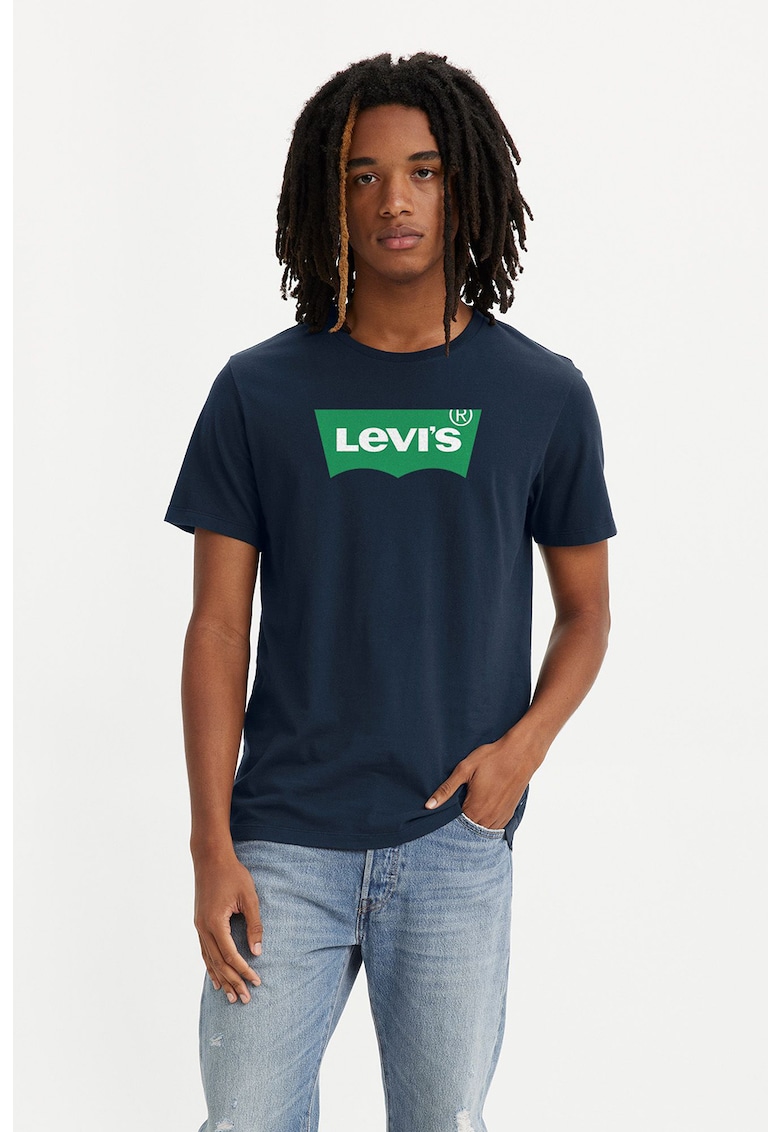 Тениска с овално деколте и лого Levis