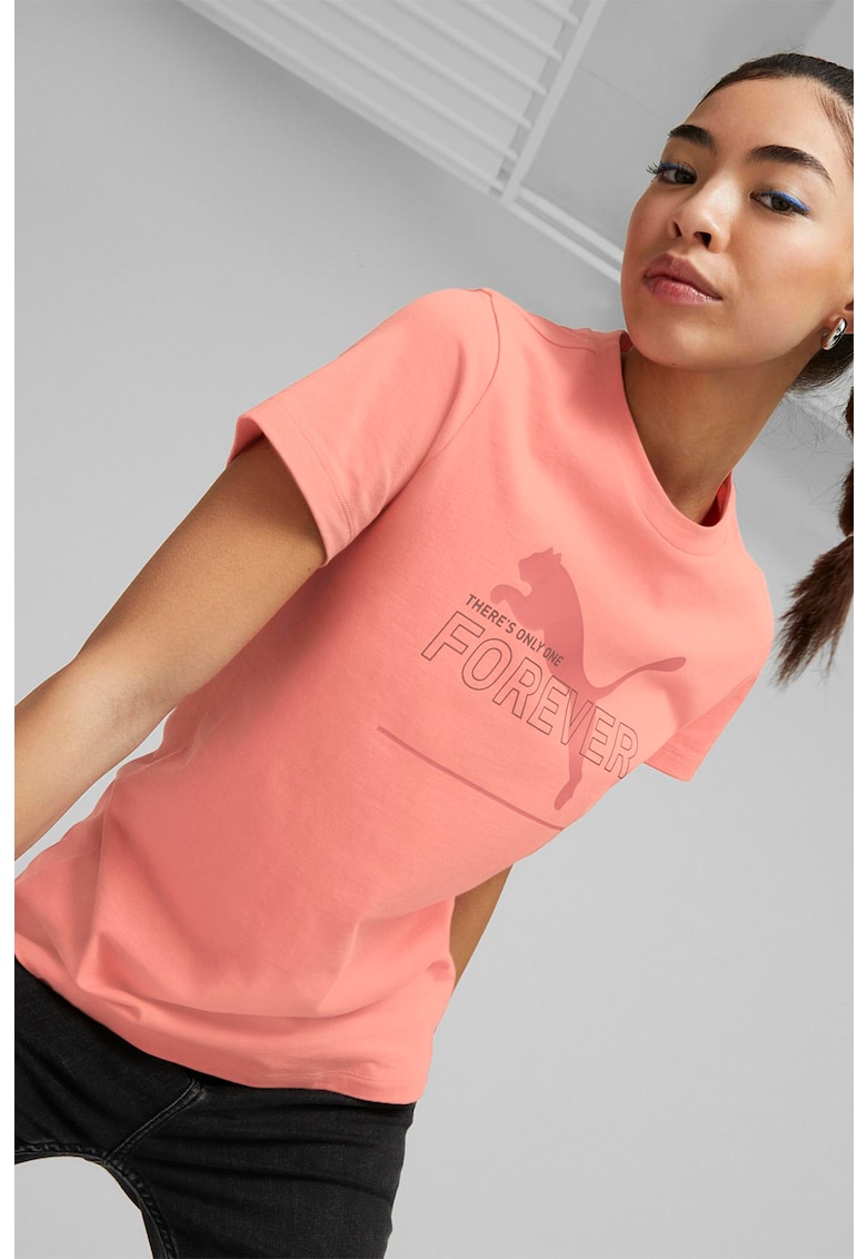 Тениска с овално деколте и лого Puma