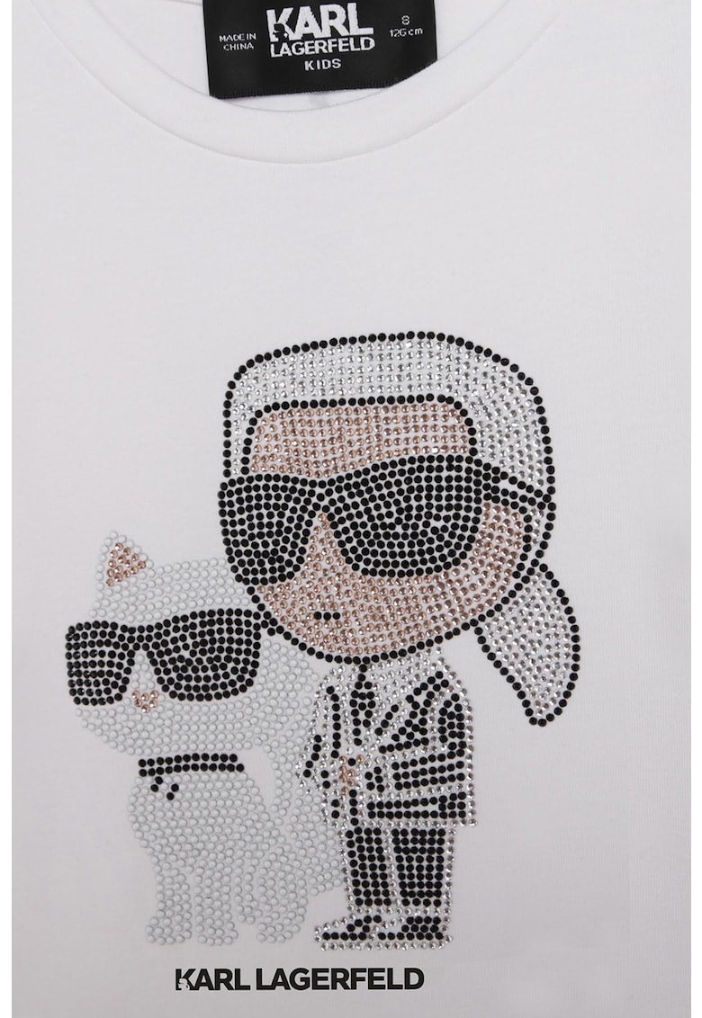 Тениска с фигурална щампа KARL LAGERFELD KIDS