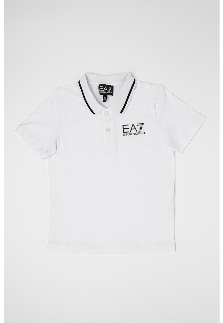 Тениска с яка и лого EA7