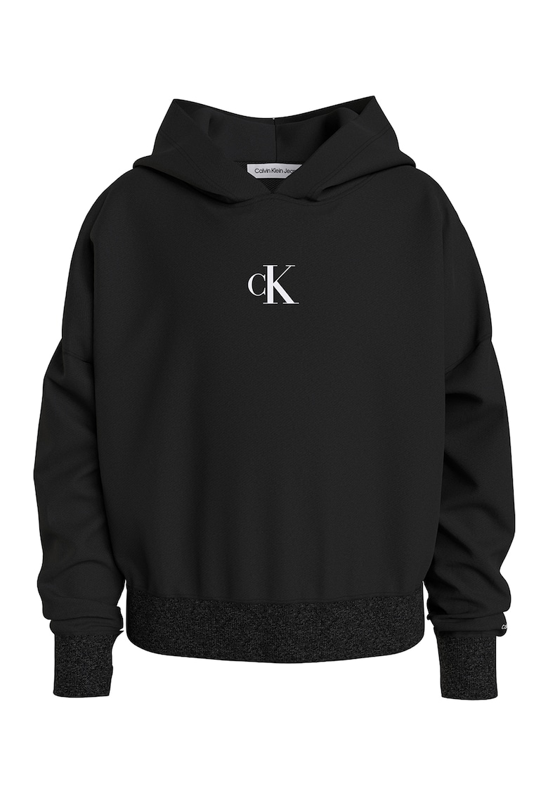 Худи с органичен памук и лого CALVIN KLEIN