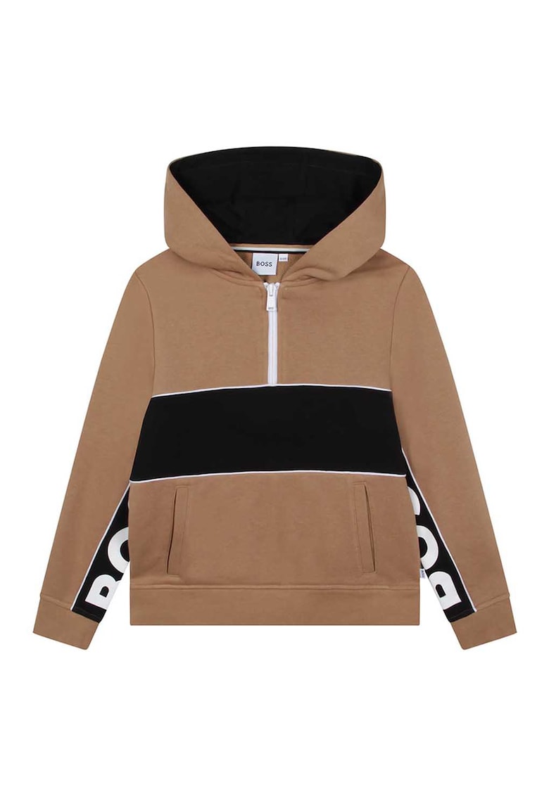 Худи с цип и лого BOSS Kidswear