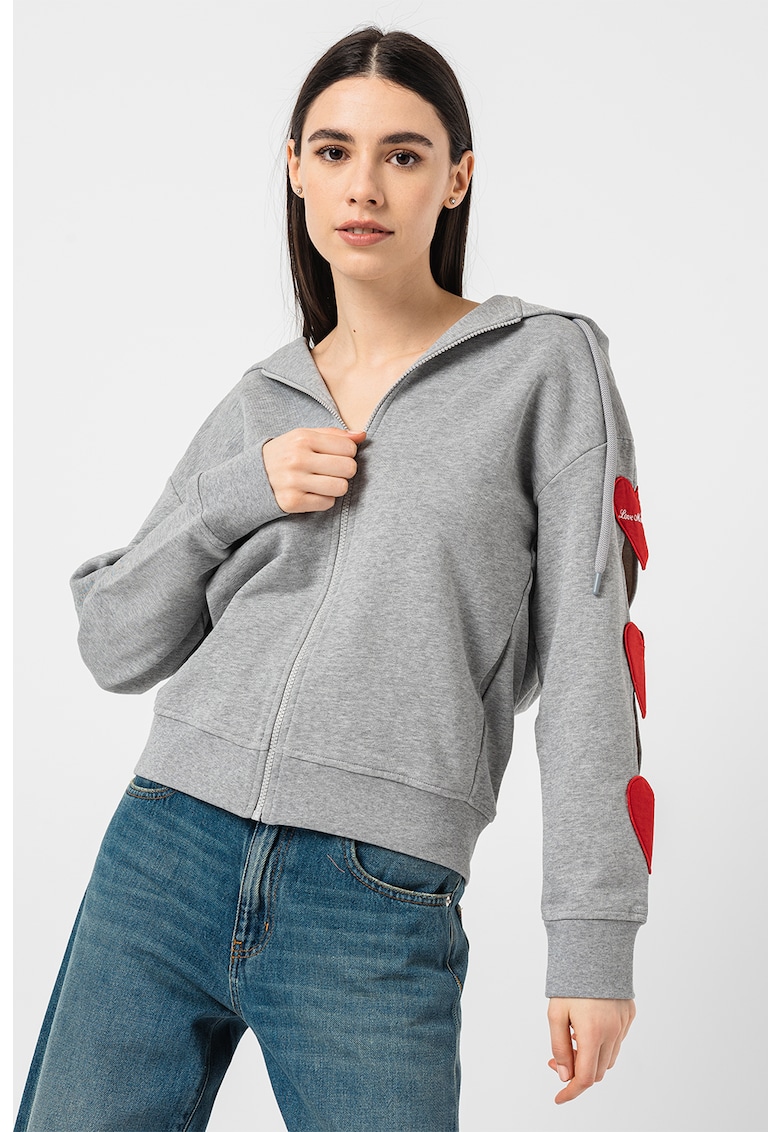 Худи с цип и отвори Love Moschino