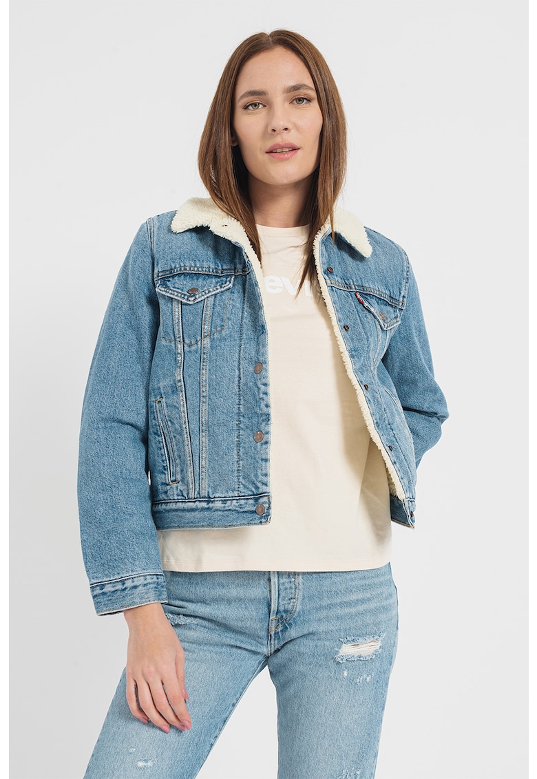 Яке Sherpa от деним с джобове на гърдите Levis