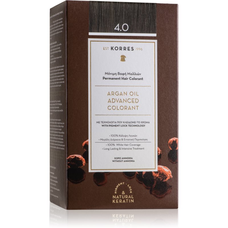 Korres Argan Oil перманентната боя за коса с арганово масло цвят 4.0 Brown 50 мл. на ниска цена
