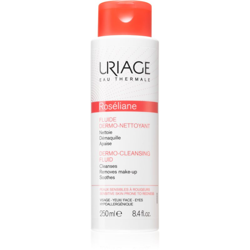 Uriage Roséliane Dermo-Cleansing Fluid почистващ флуид за чувствителна кожа със склонност към почервеняване 250 мл.