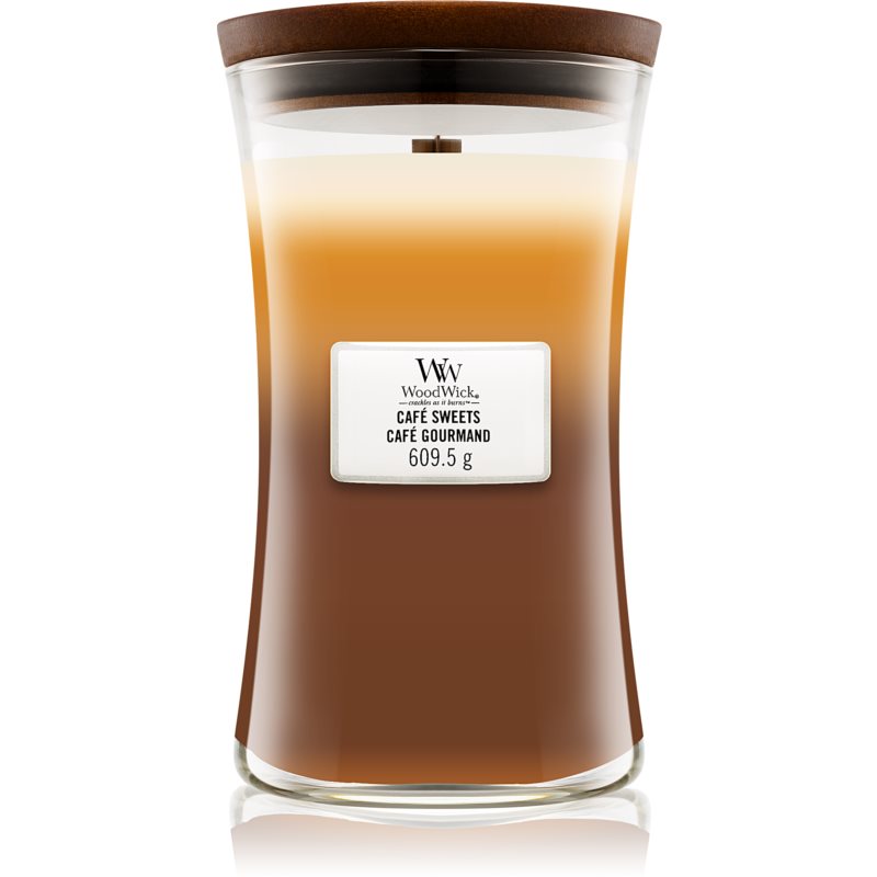 Woodwick Trilogy Café Sweets ароматна свещ с дървен фитил 609