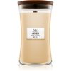 Woodwick Vanilla Bean ароматна свещ с дървен фитил 609