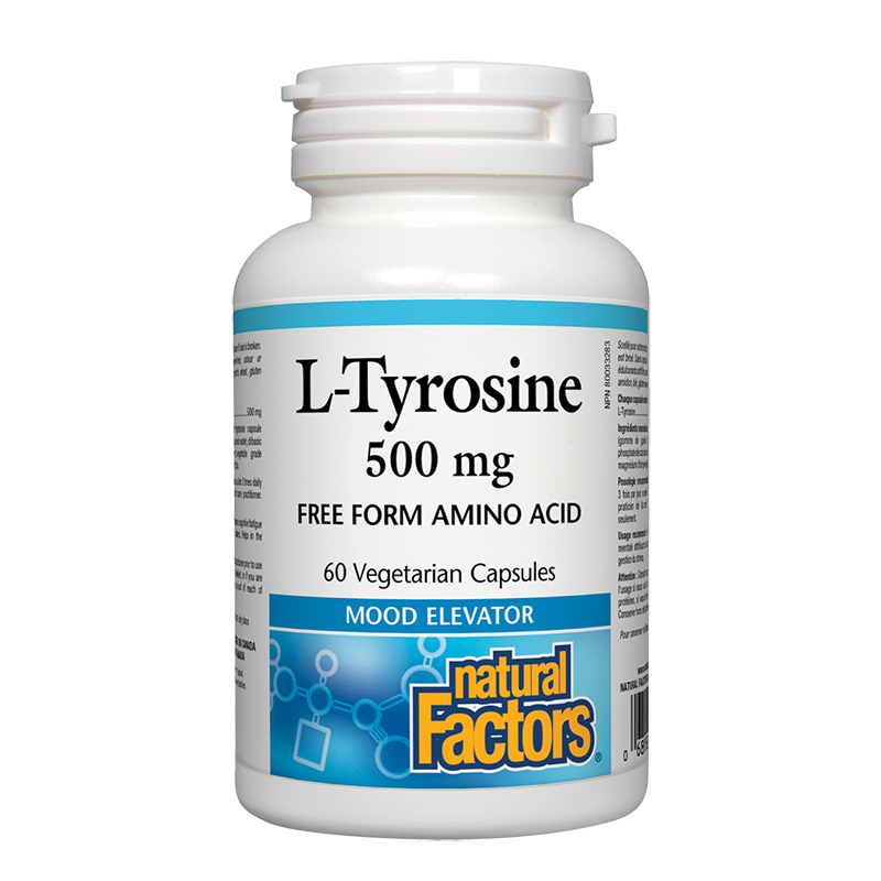 L-Tyrosine/ Л-Тирозин 500 mg х 60 капсули Natural Factors на ниска цена