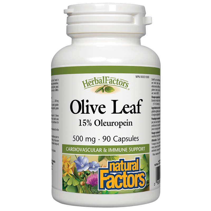 Olive Leaf / Маслина (лист) 500 mg х 90 капсули Natural Factors на ниска цена
