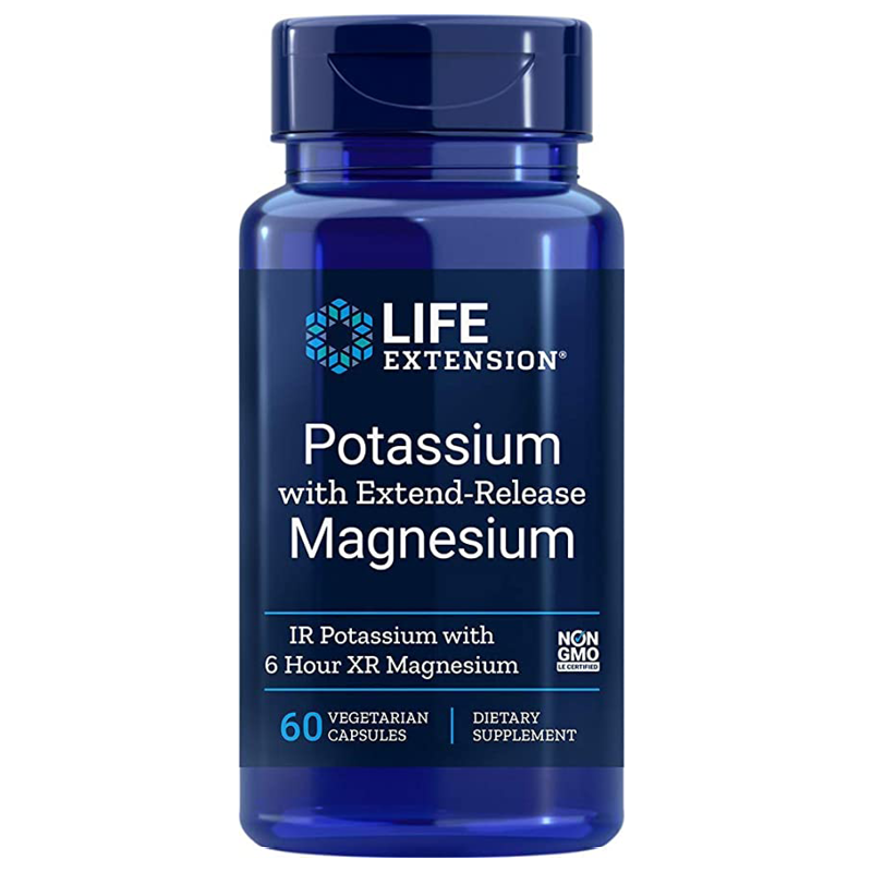 Potassium with Extend-Release Magnesium/ Калий и Магнезий с удължено освобождаване х 60 капсули Life Extension на ниска цена