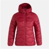 Дамско пухено яке Peak Performance Helium Down Hood maroon G77852150