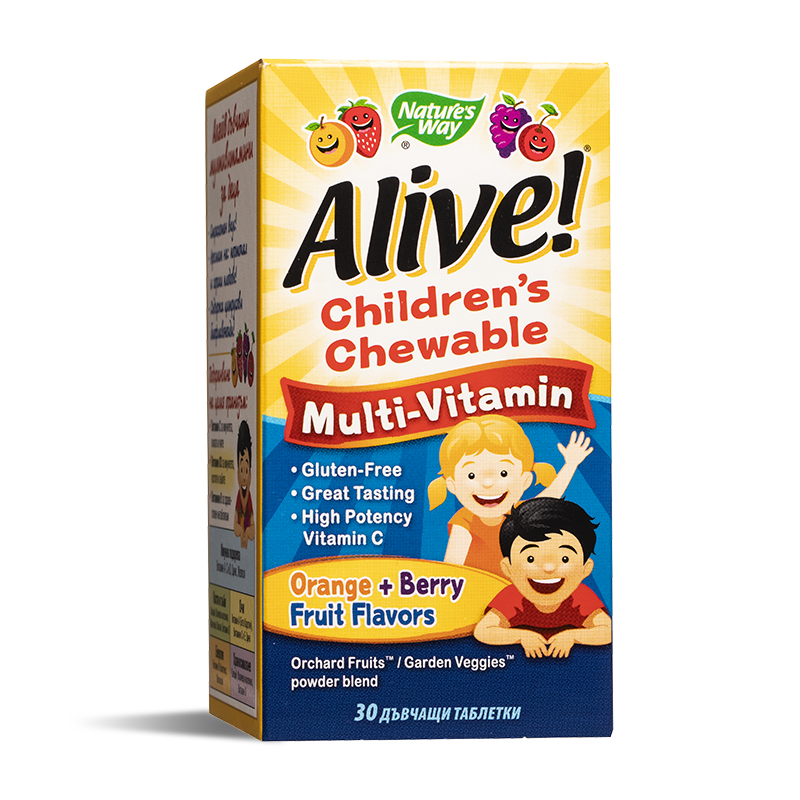 Мултивитамини за деца Алайв - Alive! Children's Chewable Multi-Vitamin